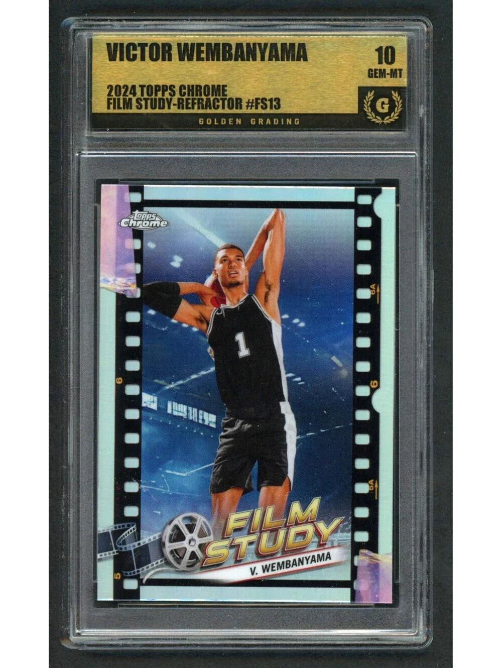 2023-24 Topps Chrome #FS-13 Victor Wembanyama Film Study Refractor Gem Mint 10
